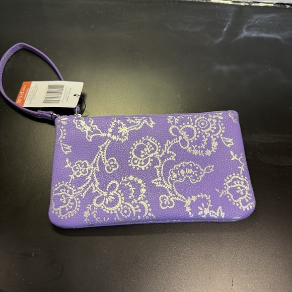 Vera Bradley Vegan Leather Essential Zip Wristlet Purple Paisley NEW - Picture 4 of 7